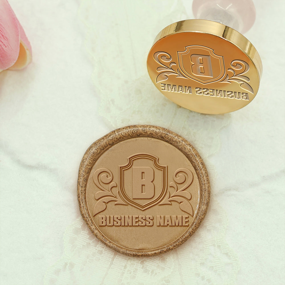 Custom Crest Wax Seal Stamps with Family, Business Logos - No.9-2